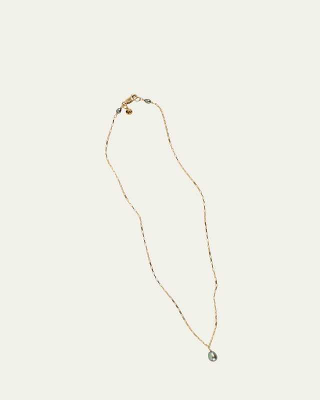 Sprout Necklace with Pearl Drop, 17"L